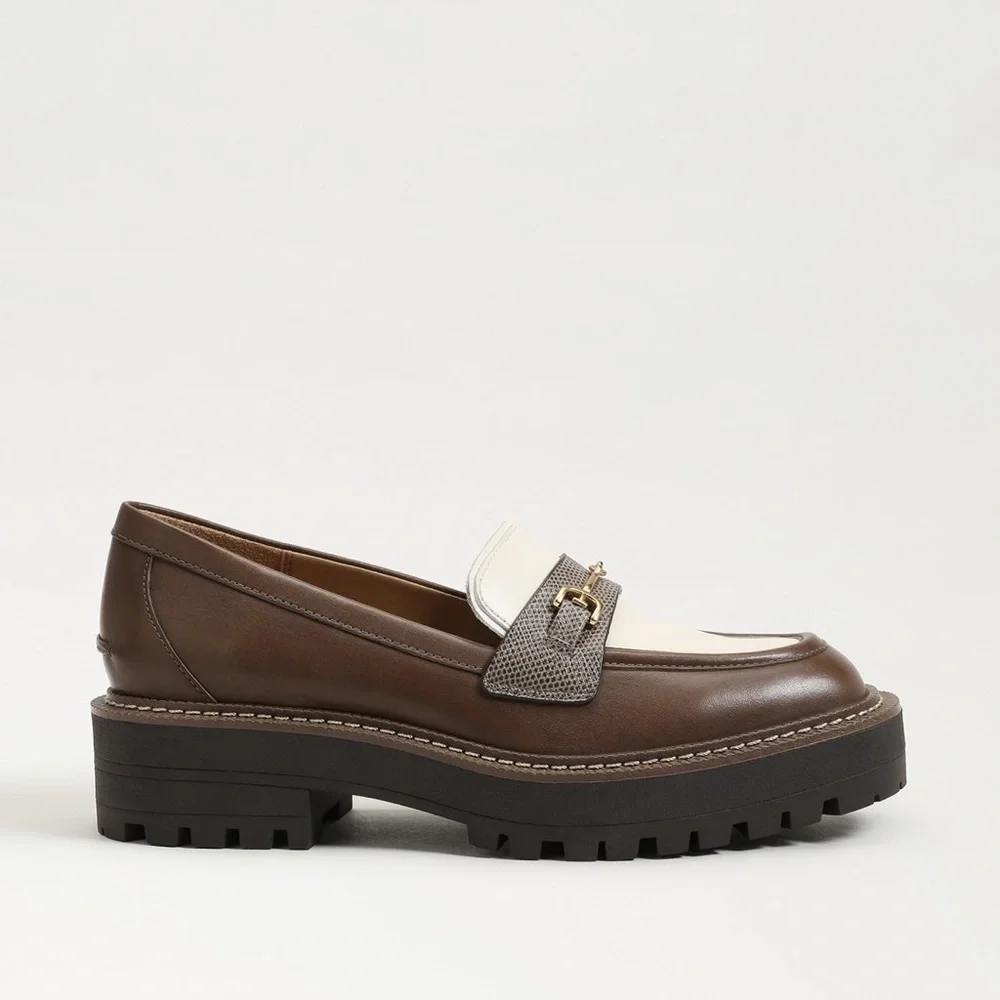 New🌟Sam Edelman -LAURS LUG SOLE LOAFER -Olive Taupe Modern Ivory Cedar